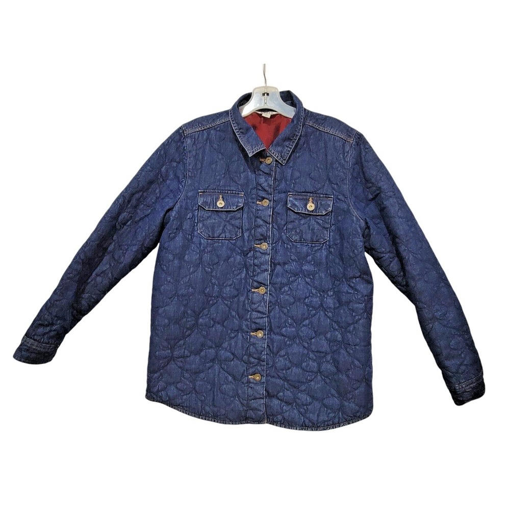 Blast Women's Blue Denim Quilted Jacket Lined Size Small